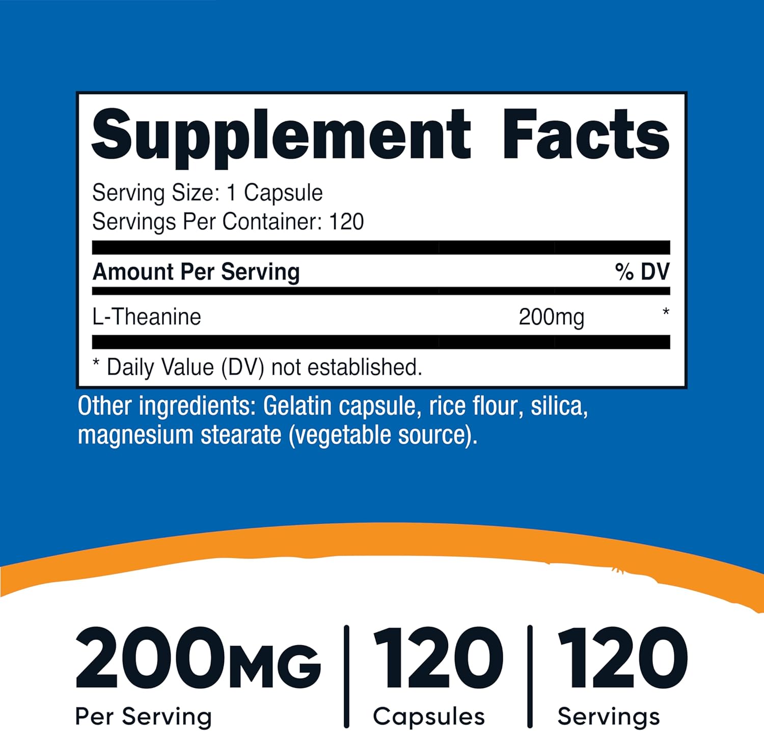 Nutricost L-Theanine 200mg, 120 Capsules, Double Strength, Gluten Free