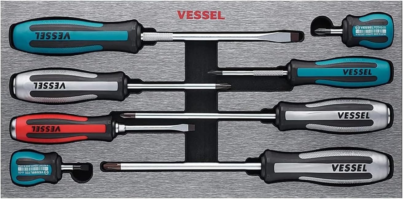 VESSEL MEGADORA IMPACTA Assorted Screwdriver 8 PC. Set
