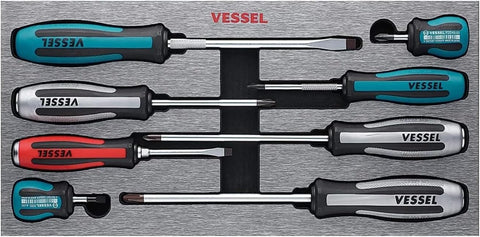 VESSEL MEGADORA IMPACTA Assorted Screwdriver 8 PC. Set