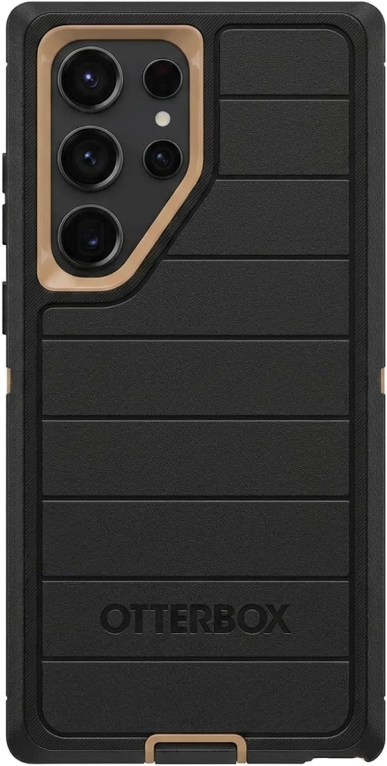 OtterBox Galaxy S23 Ultra (Only) - Defender Series Case - Moonshadow Black (Black & Brown) - Case Only - Rugged & Durable - with Port Protection - Non-Retail Packaging