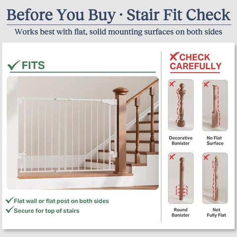 Cumbor 2 Pack 29.2-43" No Bottom Bar Baby & Dog Gate for Stairs & Doorways