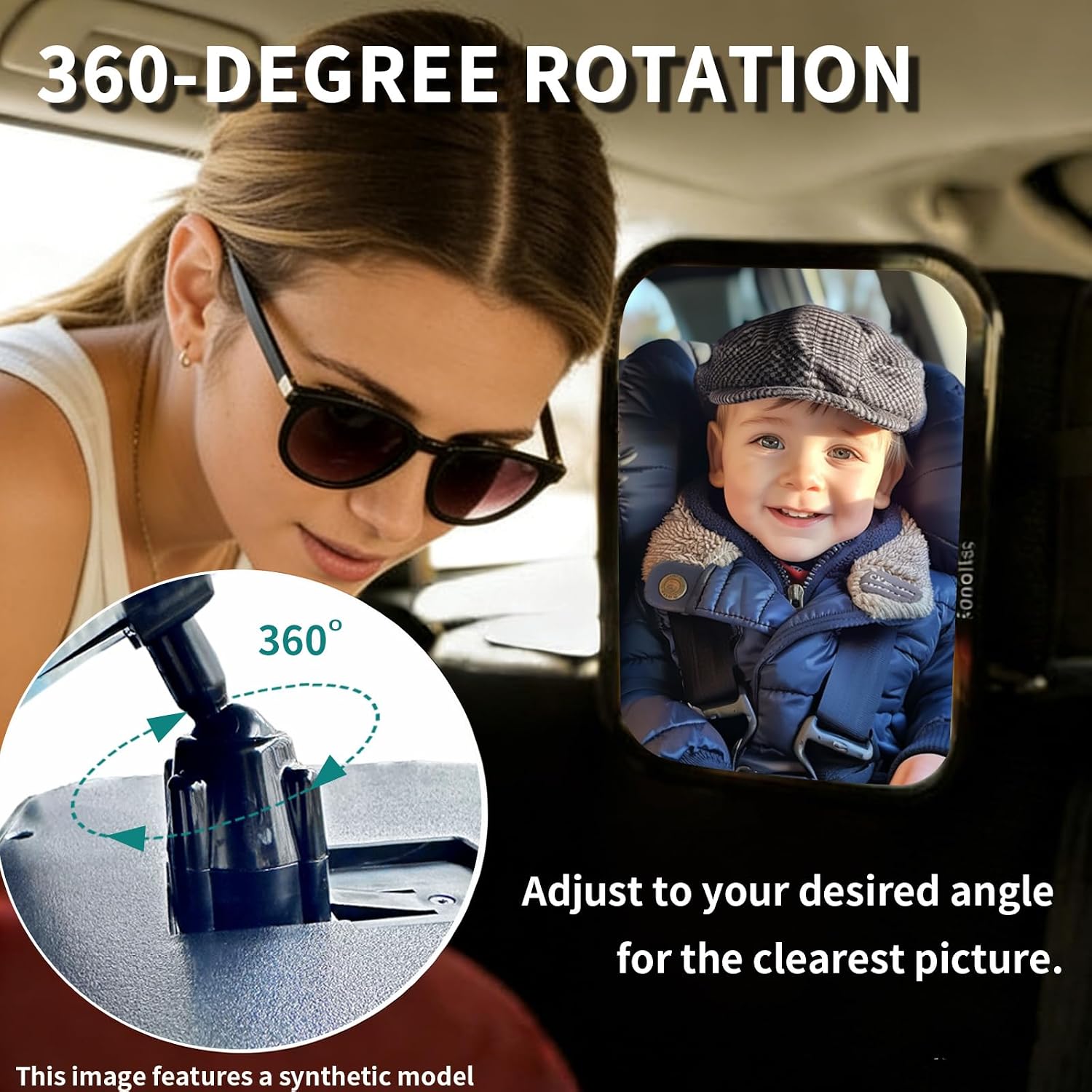Funbliss Baby Car Mirror for Rear Facing Seat