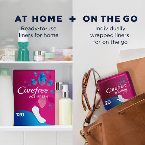 Carefree Panty Liners for Women, Regular, Wrapped, Unscented, 54ct (Pack of 2)