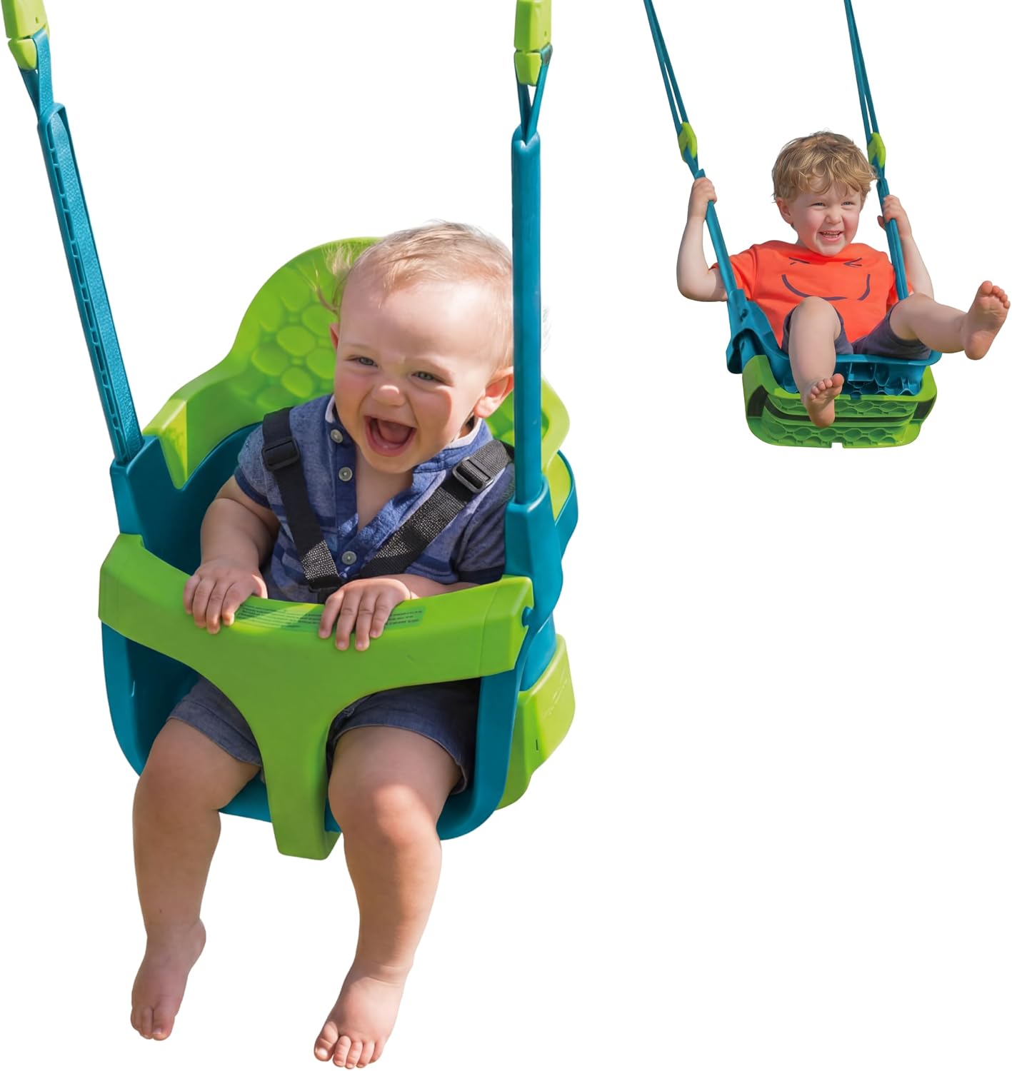 TP Toys Baby Swing - Comfy Toddler Swing Seat, Kids Outdoor Toys, Quadpod Adjustable 4-in-1 Swings Chair, Secure, Safe Quick Click Locking System, Durable, Easy Installation, Ages 6 Months - 8 Years