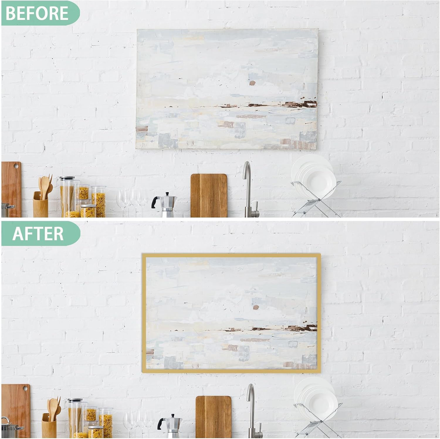 Gaahing 196.8" x 0.5" Matte Gold Molding & Wall Trim, Flexible Peel and Stick Decorative Strip for Tile, Mirror, Ceiling, Floor, Panel, Cabinet