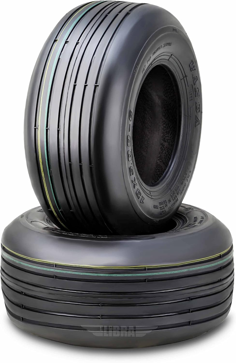WANDA Set 2 13x5.00-6 Rib Lawn Mower Cart Turf Tires 13x5x6 /4 ply - 13080