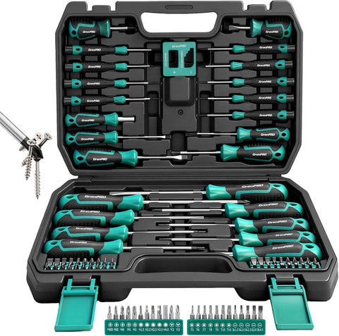 GRENPRO Screwdriver Set Precision 90pcs, S2 Alloy Steel Small Screwdriver Set, Torx Screwdriver Sets with Sturdy Tool Box, Includes Slotted Phillips Torx Tool Kit