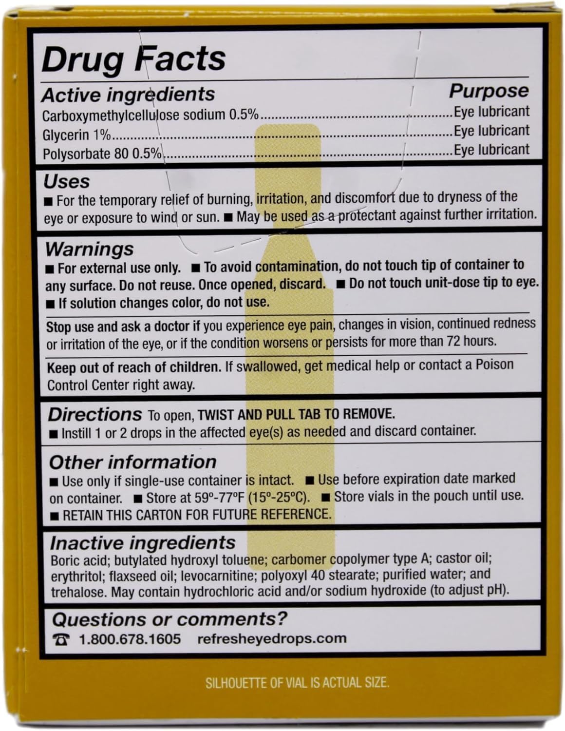 Refresh Optive Mega-3 Lubricant Eye Drops with Flaxseed Oil - 30 ct, Pack of 5