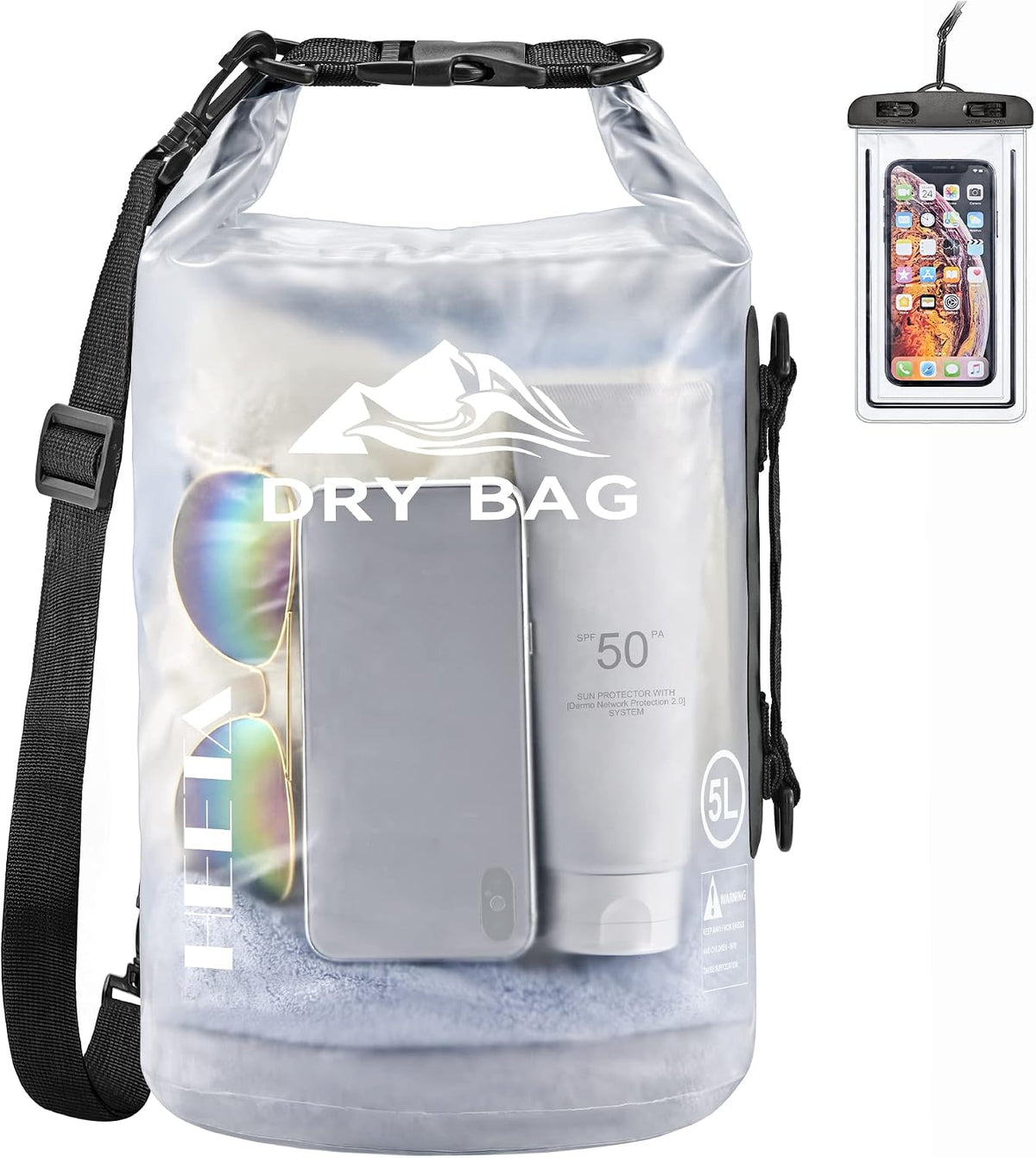 HEETA Dry Bag Waterproof Backpack with Phone Case 5L/10L/20L/30L/40L