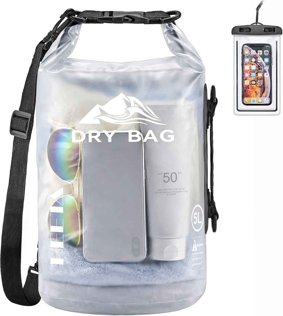 HEETA Dry Bag Waterproof Backpack with Phone Case 5L/10L/20L/30L/40L
