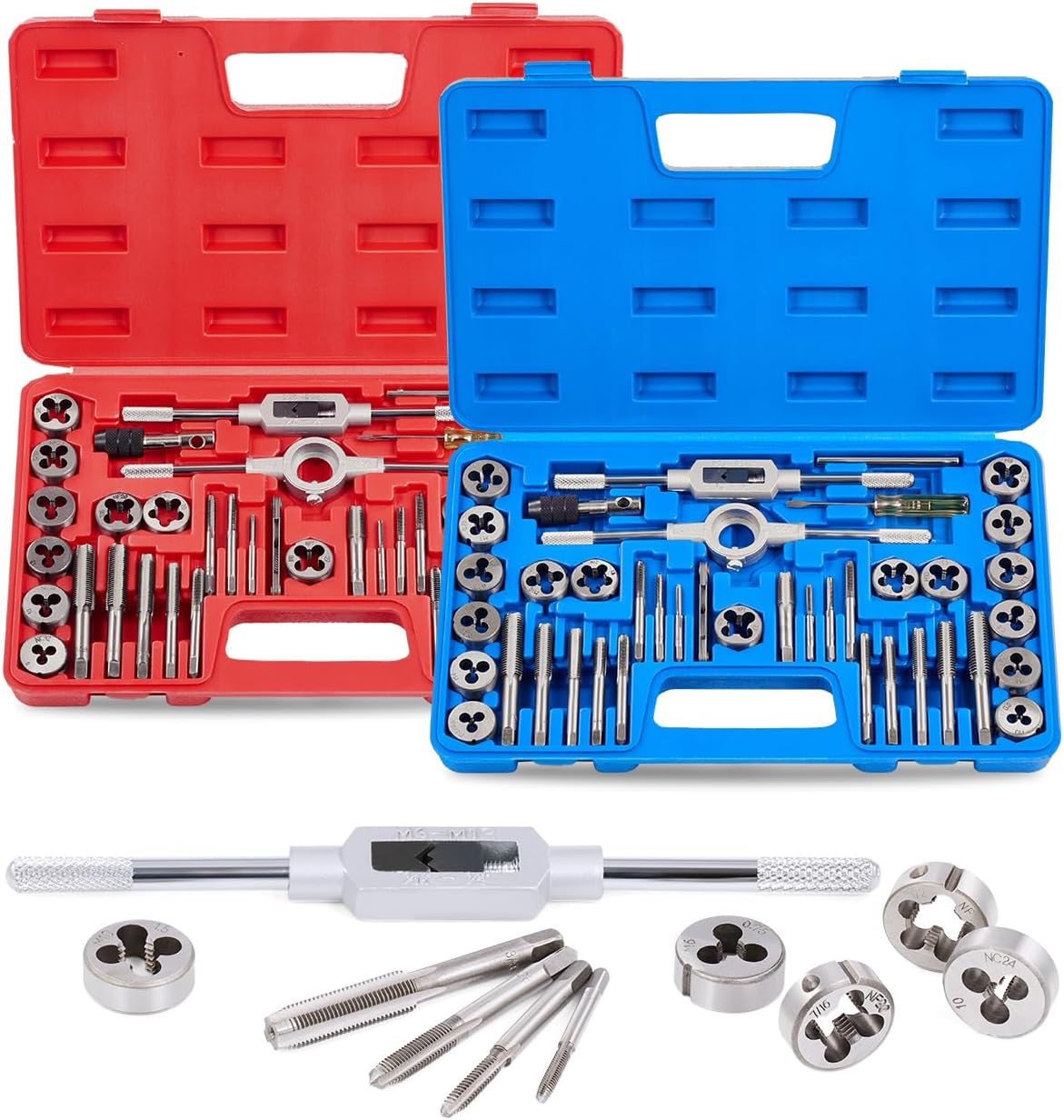 OMT Tap and Die Set, SAE and Metric Thread Repair and Cutting Kit