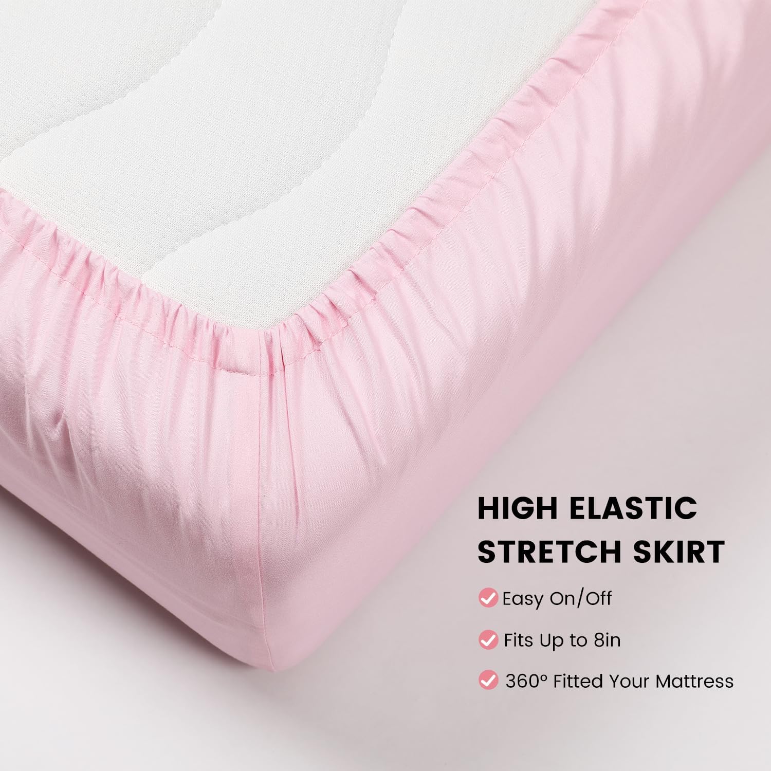 Baby Crib Sheets Girl, Toddler Bed Sheets Fitted for 52x28 Inch Standard Crib Mattress for Baby Girls, Set of 2 Super Soft Breathable Microfiber (Strawberry+Pink, 52x28 Inch (Pack of 2))