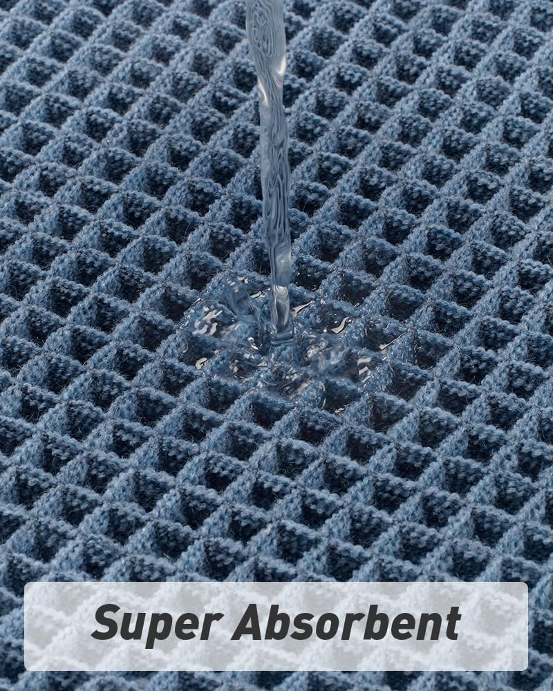 Upgraded Waffle Bath Mat Ultra Absorbent Non Slip Bathroom Mat, 17" x 24"
