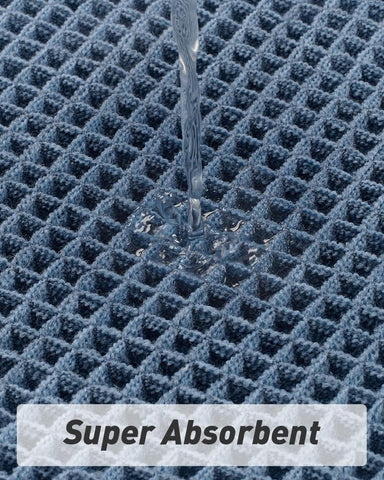 Blue, Quick Dry Washable Bathroom Rugs, Extra Soft Decorative Bath Rugs for Bathroom Floor, Beside Tub and Shower