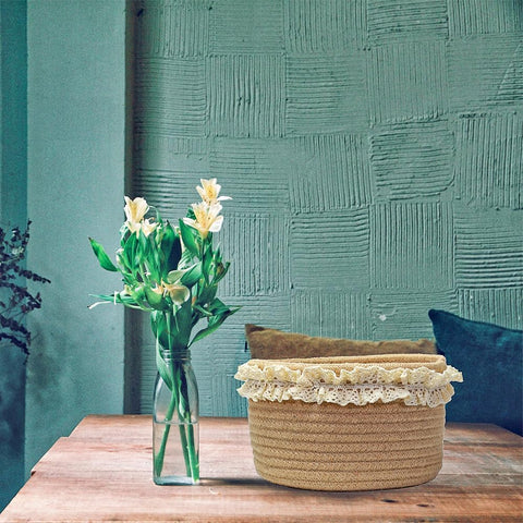 Basket for Gifts, Small Cute Decorative Jute Baskets for Baby