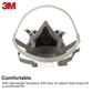 3M Half Facepiece Reusable Respirator 6200, NIOSH, Four-Point Harness, Comfortable Fit, Dual Airline Supplied Air Compatible, Bayonet Connections, Painting, Sanding, Cleaning, Medium