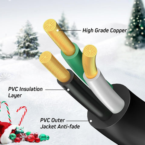 Eversimpleinc Black 1 to 4 Splitter Outdoor Extension Cord 28 FT 4 Outlets