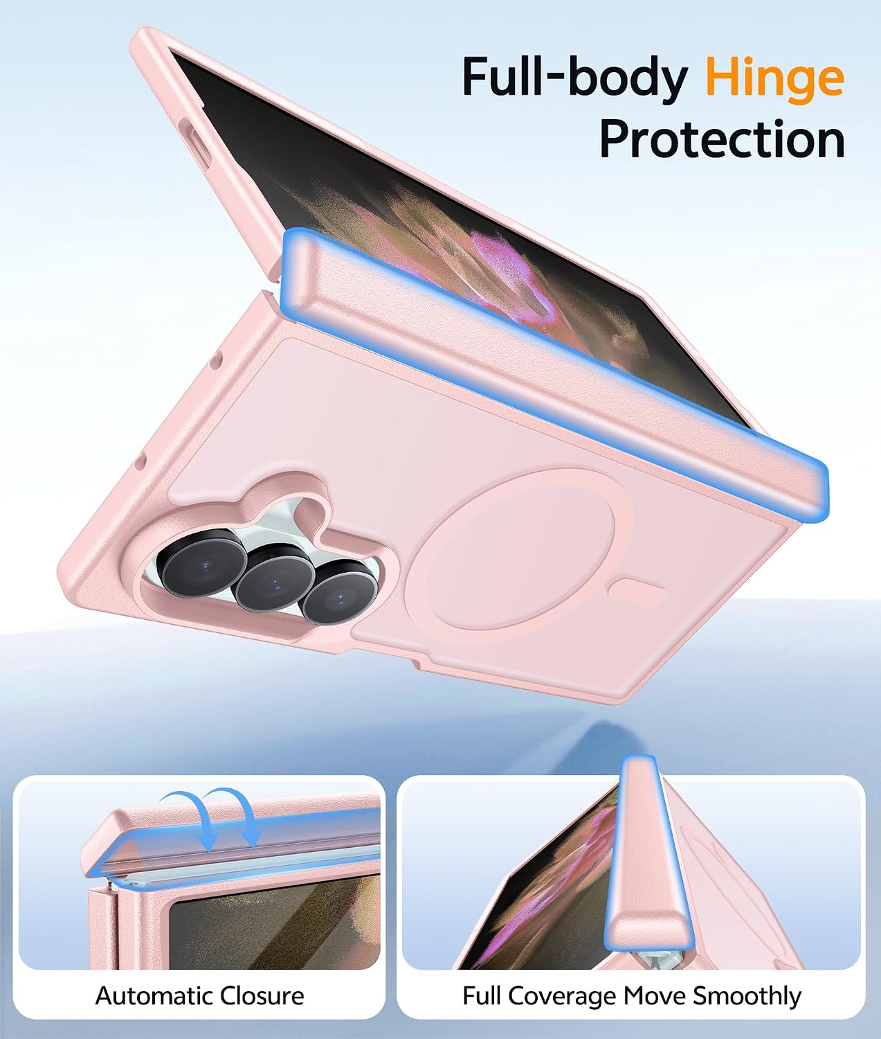 FNTCASE for Samsung Galaxy Z Fold 7 Case, Hinge Protection, Fit for Magsafe