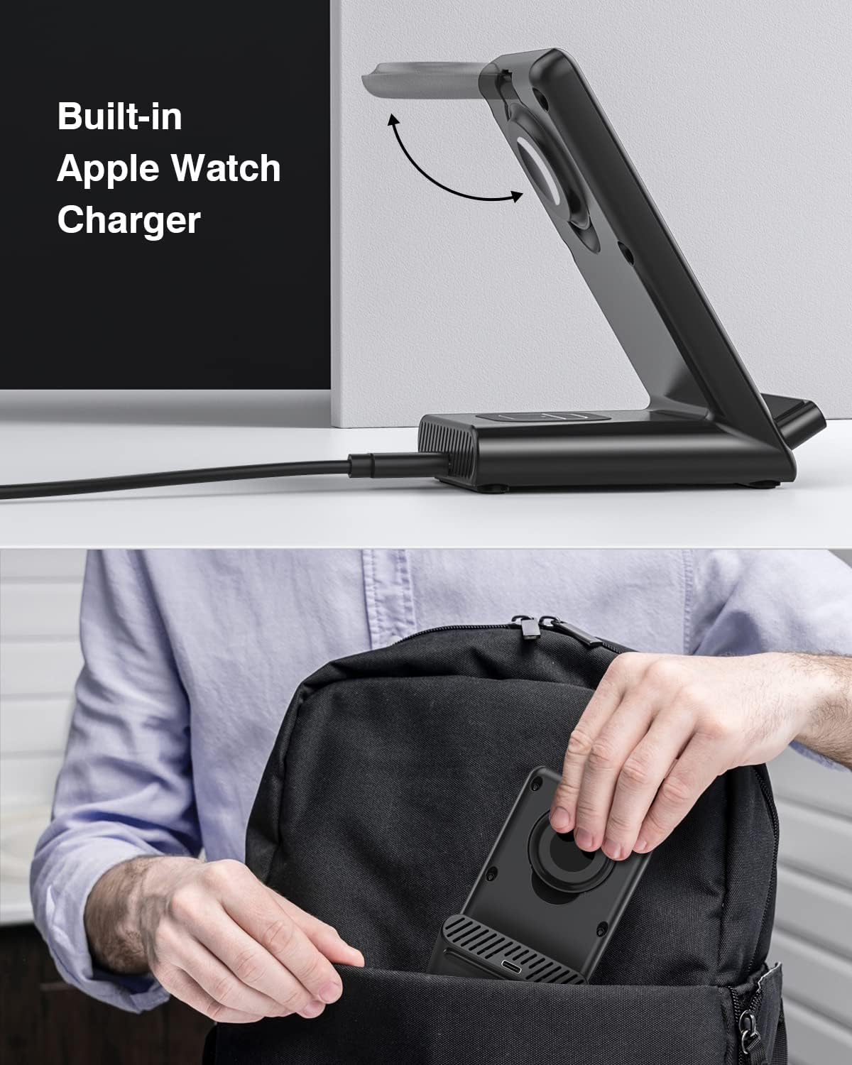Wireless Charging Station,3 in 1 Charging Stand for Apple Multiple Devices