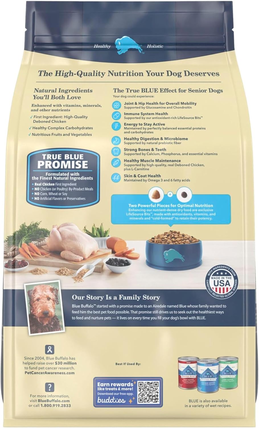 Blue Buffalo Life Protection Formula Chicken Senior 7+ Dry Dog Food, 5 lb