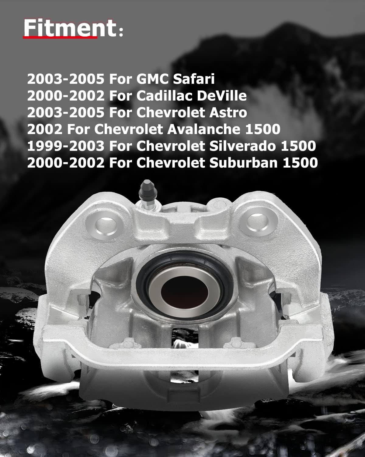 cciyu Rear Left & Right Disc Brake Calipers w/Bracket 18-B4726 18-B4727