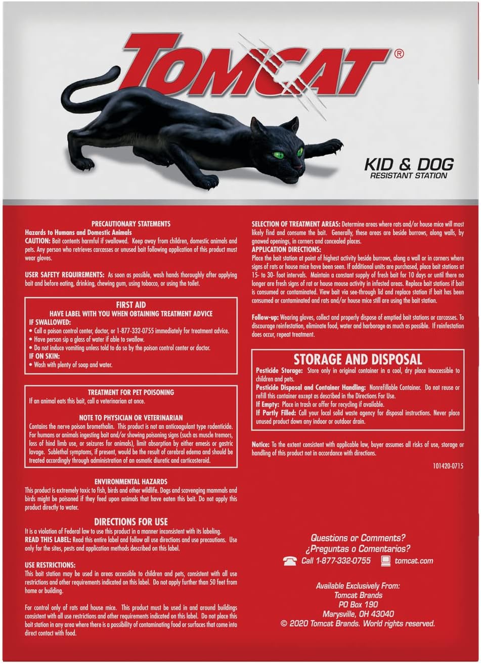 Tomcat Rat & Mouse Killer, Child & Dog Resistant, Disposable Station, 8 oz.