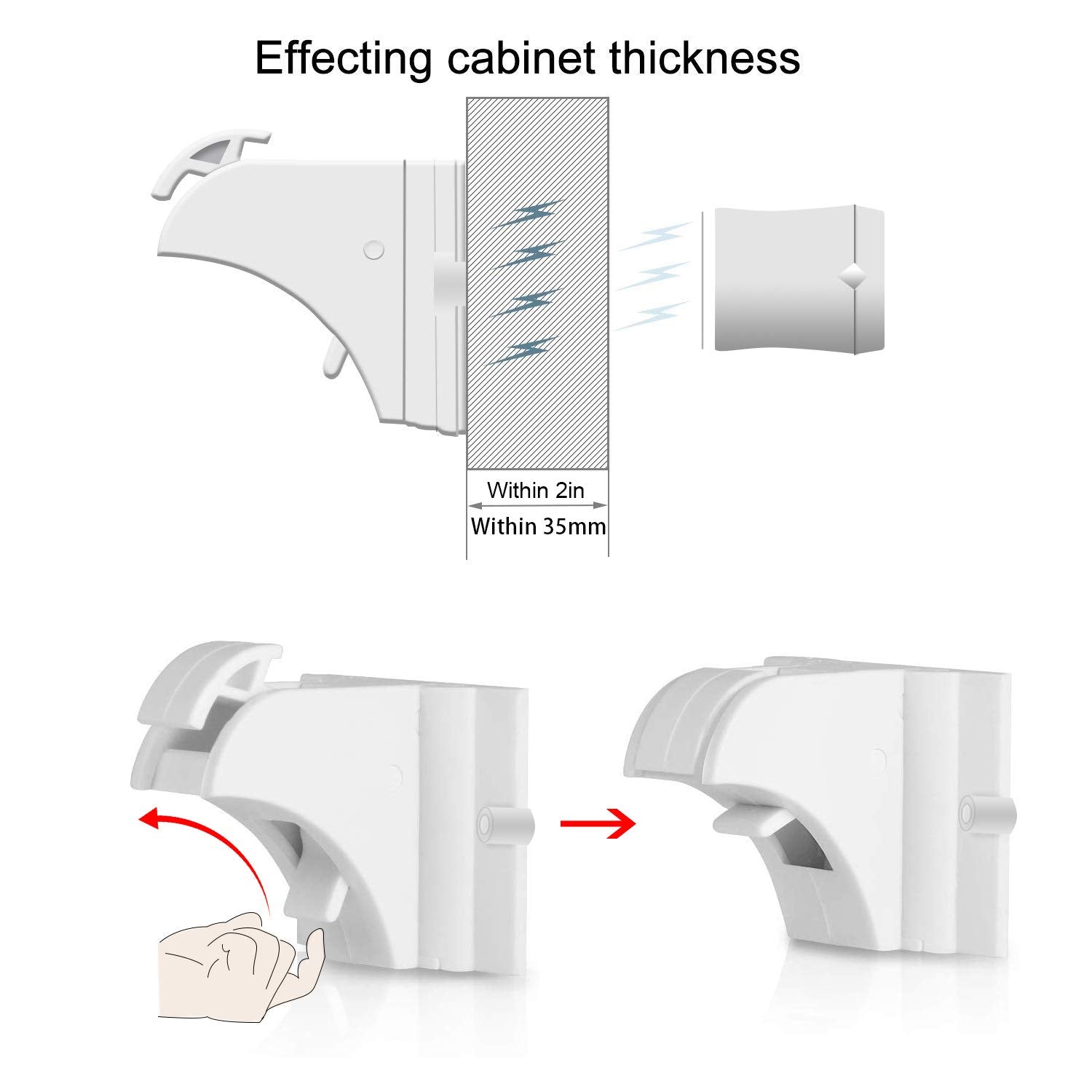 Vmaisi Magnetic Cabinet Locks for Babies (Stardand, Unit Count 4)