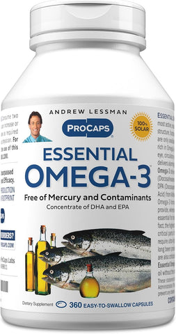 ANDREW LESSMAN Essential Omega-3 Fish Oil Concentrated DHA, 360 Softgels