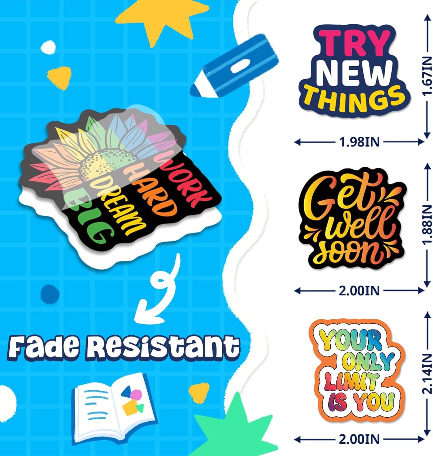 200PCS Motivational Stickers, Inspirational Positive Affirmation Stickers