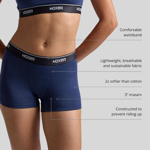 Woxer Womens Boxers - Star 3" Boy Shorts Underwear for Women - Boxer Briefs