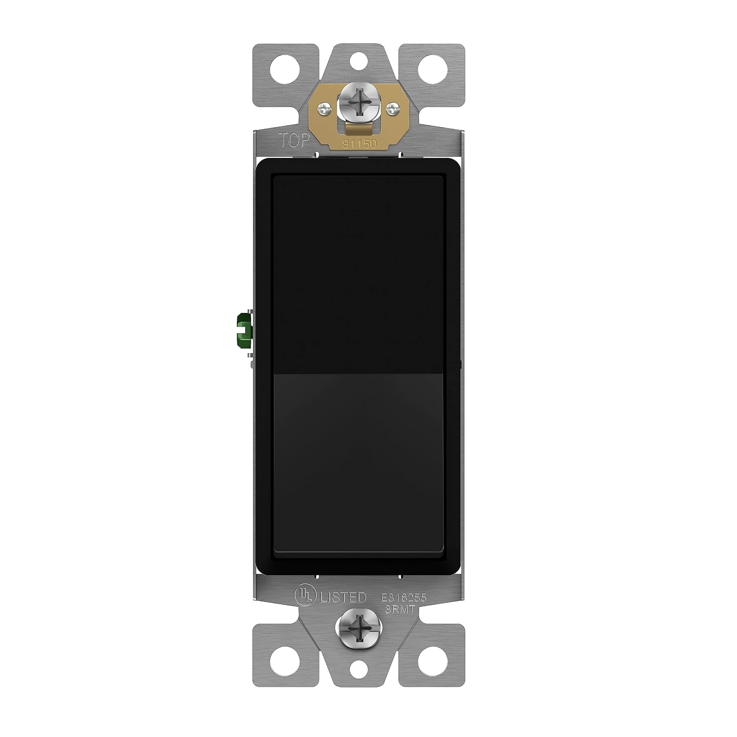 ENERLITES Black Single Pole Decorator Paddle Light Switch, 15A, 10 Pack