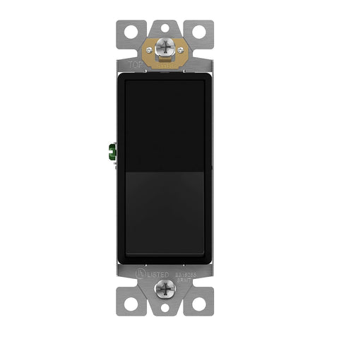 ENERLITES Black Single Pole Decorator Paddle Light Switch, 15A, 10 Pack