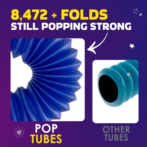 Nutty Toys Pop Tubes - Large 8-Pack Sensory Toys - Creative STEM Learning for Kids & Toddlers - Connect & Pop! Top ADHD Autism Fidget 2026, Best Boy & Girl Christmas Stocking Stuffers Gifts Idea