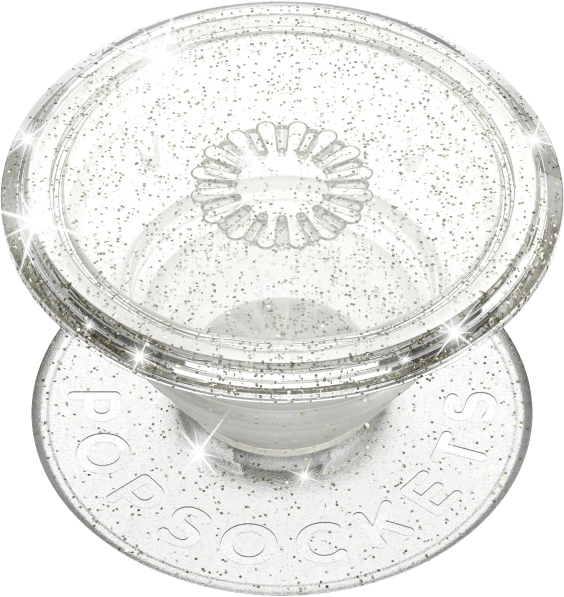 PopSockets Adhesive Phone Grip, Holder- Clear Glitter