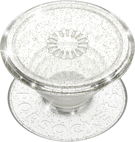 PopSockets Adhesive Phone Grip, Holder- Clear Glitter