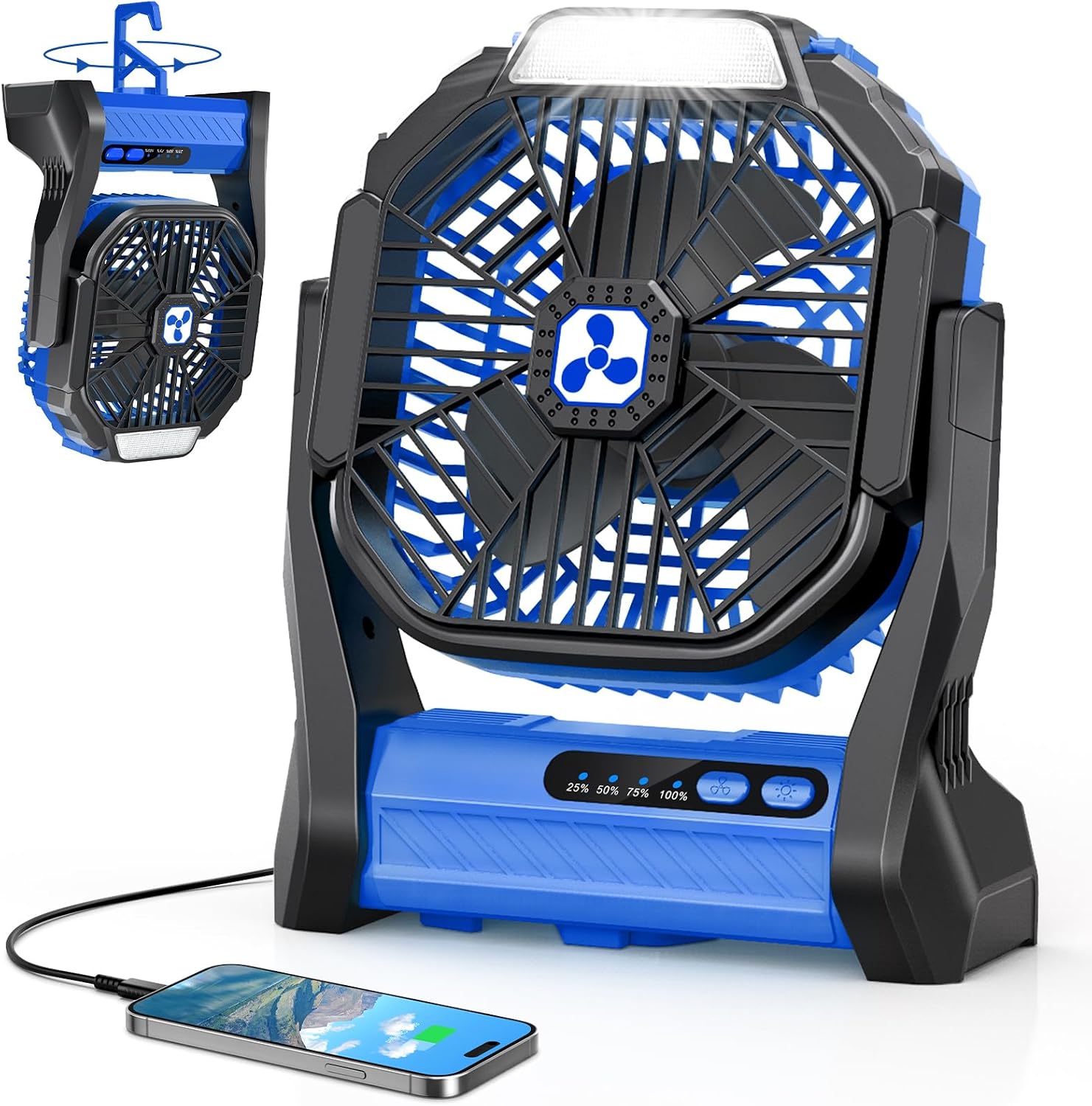 Portable Rechargeable Fan, 20000mAh Cordless Battery Powered Camping Fans