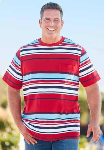 KingSize Shrink-Less Lightweight Pocket Crewneck T-Shirt