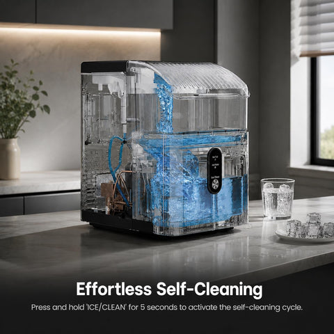 Nugget Ice Maker Countertop,35lbs/24H Portable Ice Machine with Crushed Ice