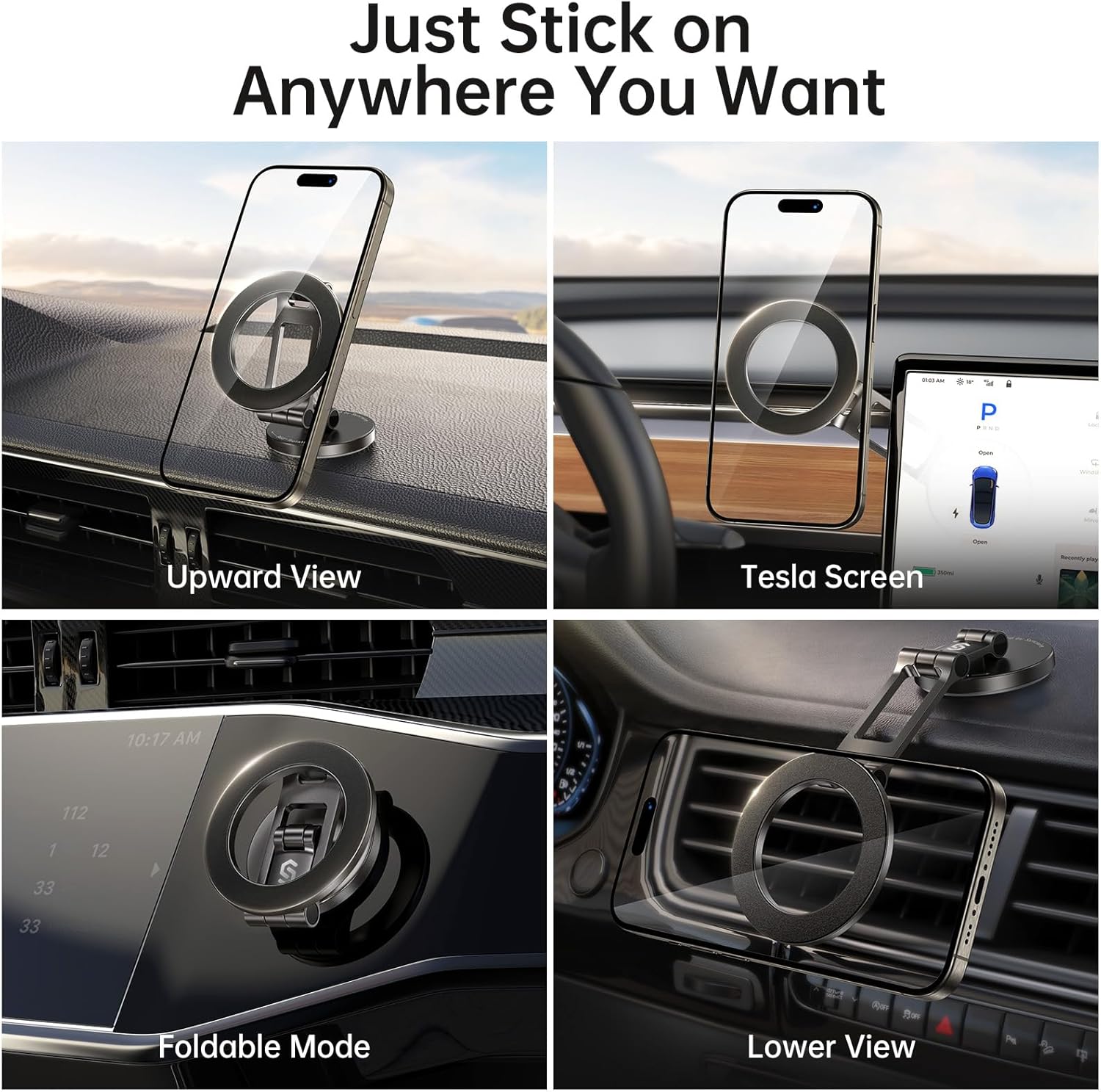 Syncwire Fits MagSafe Car Mount Magnetic Phone Holder for Dash and Tesla