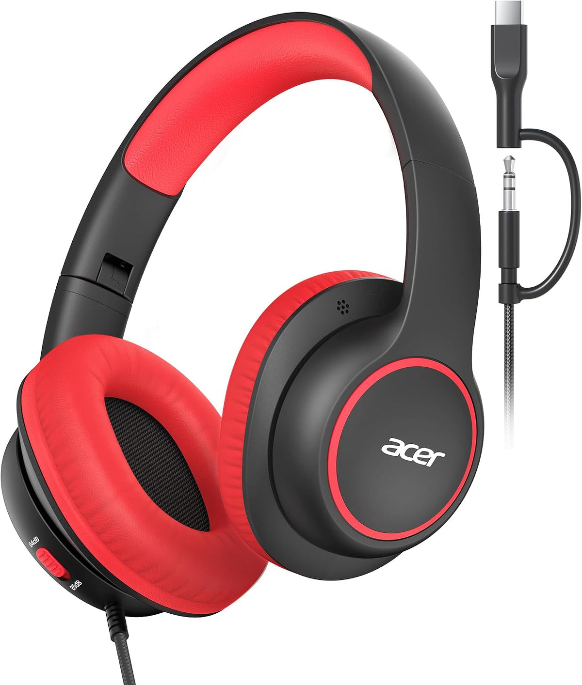 Acer OHW328 2 in 1 Kids Headphones Wired for School - 3.5mm & USB-C Jack