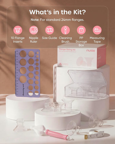Nuliie Silicone Flange Inserts 12/14/16/18/20mm 10PCS for 24mm Breast Pump