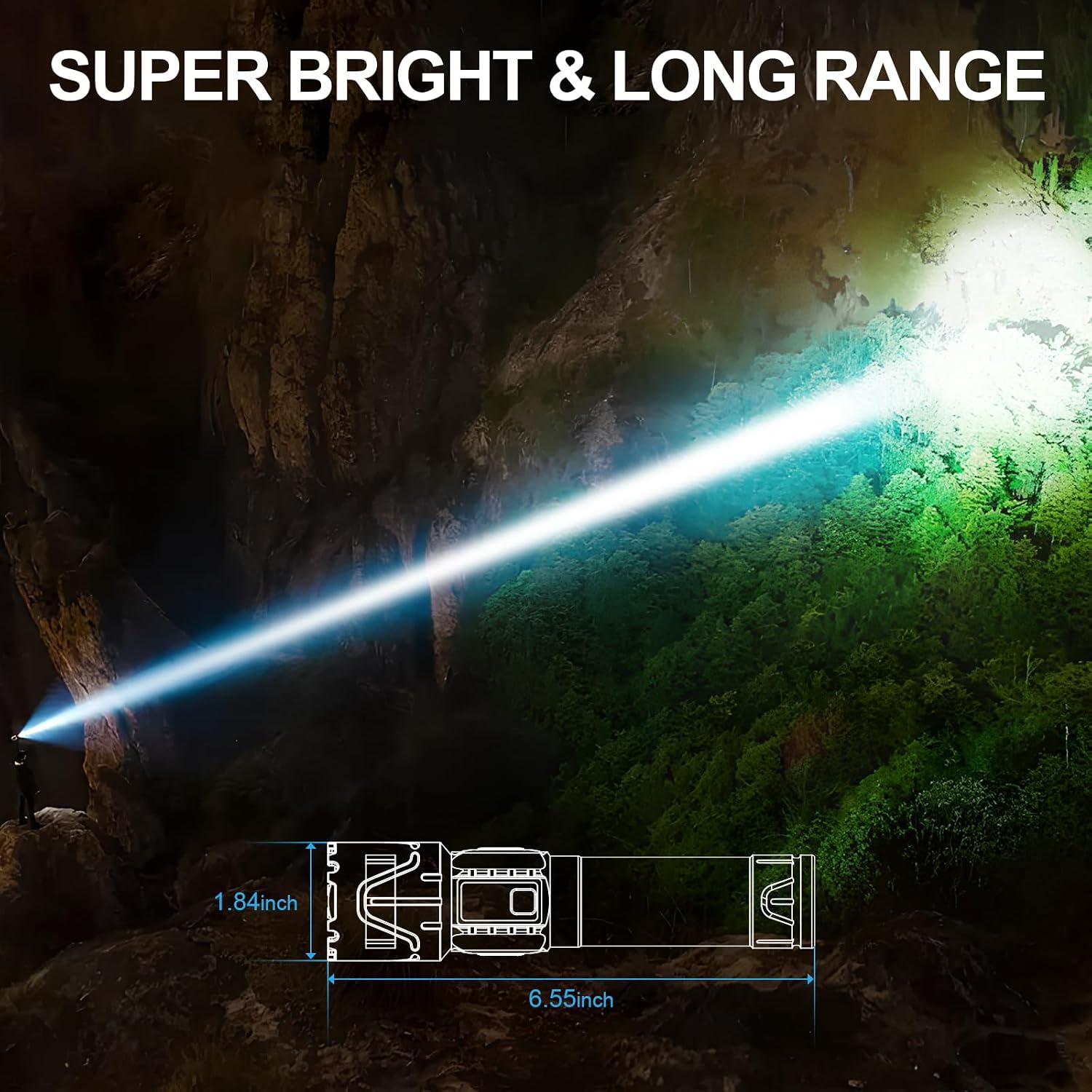 Tactical Flashlight Super Bright High Lumens Rechargeable LED Flash Light