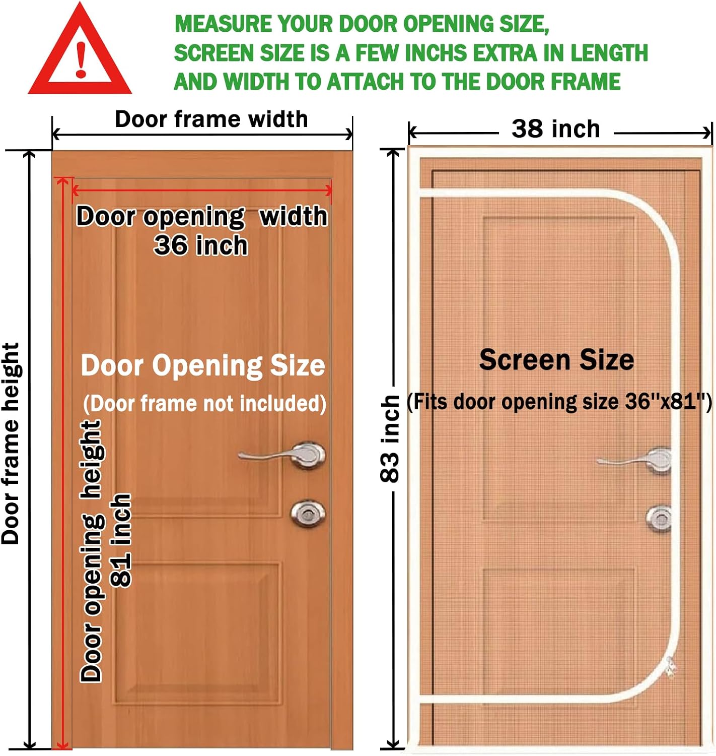 Upgraded Pet Screen Door,Fits Door Opening Size 36''x 81'',Thickened Cat Resistant Mesh Screen Door for Living Room,Kitchen,Bedroom,Cat Proof Screen with Zipper Closure.