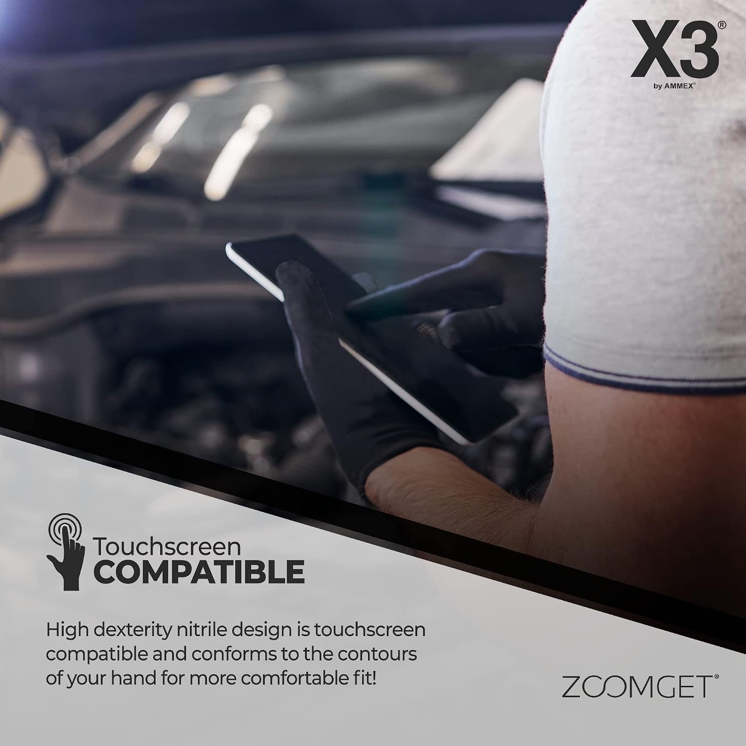 X3 Nitrile Disposable Gloves Latex Free 3 mil Black for Cooking Food Prep