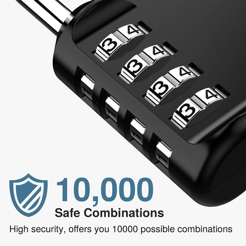 Puroma 3 Pack Combination Lock Locker 4 Digits Combo Padlock Gym Black