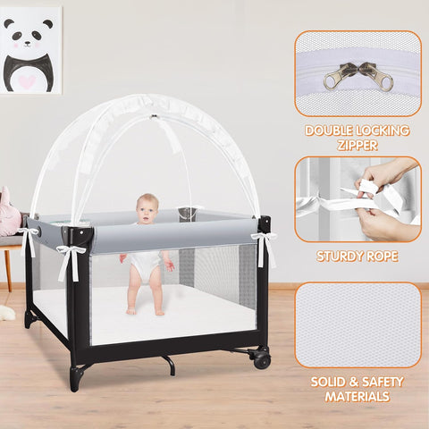 Pack N Play Tent - Mini Crib Tent to Keep Baby from Climbing Out