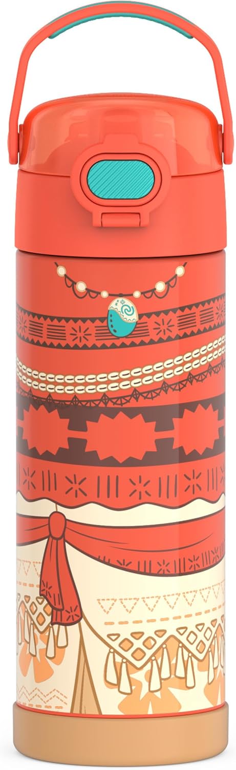 THERMOS FUNTAINER Water Bottle with Spout, 16oz, Princess Moana