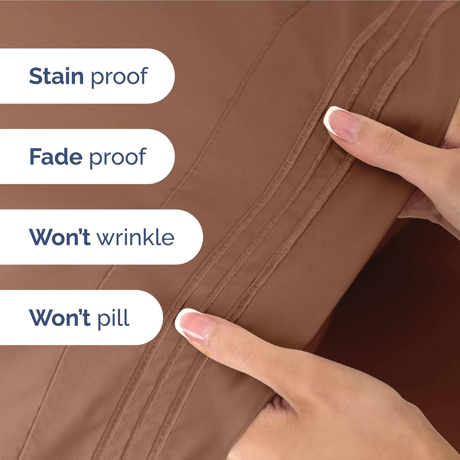 Full Size 4 Piece Sheet Set - Ultra Soft & Cooling Sheets - Copper Brown