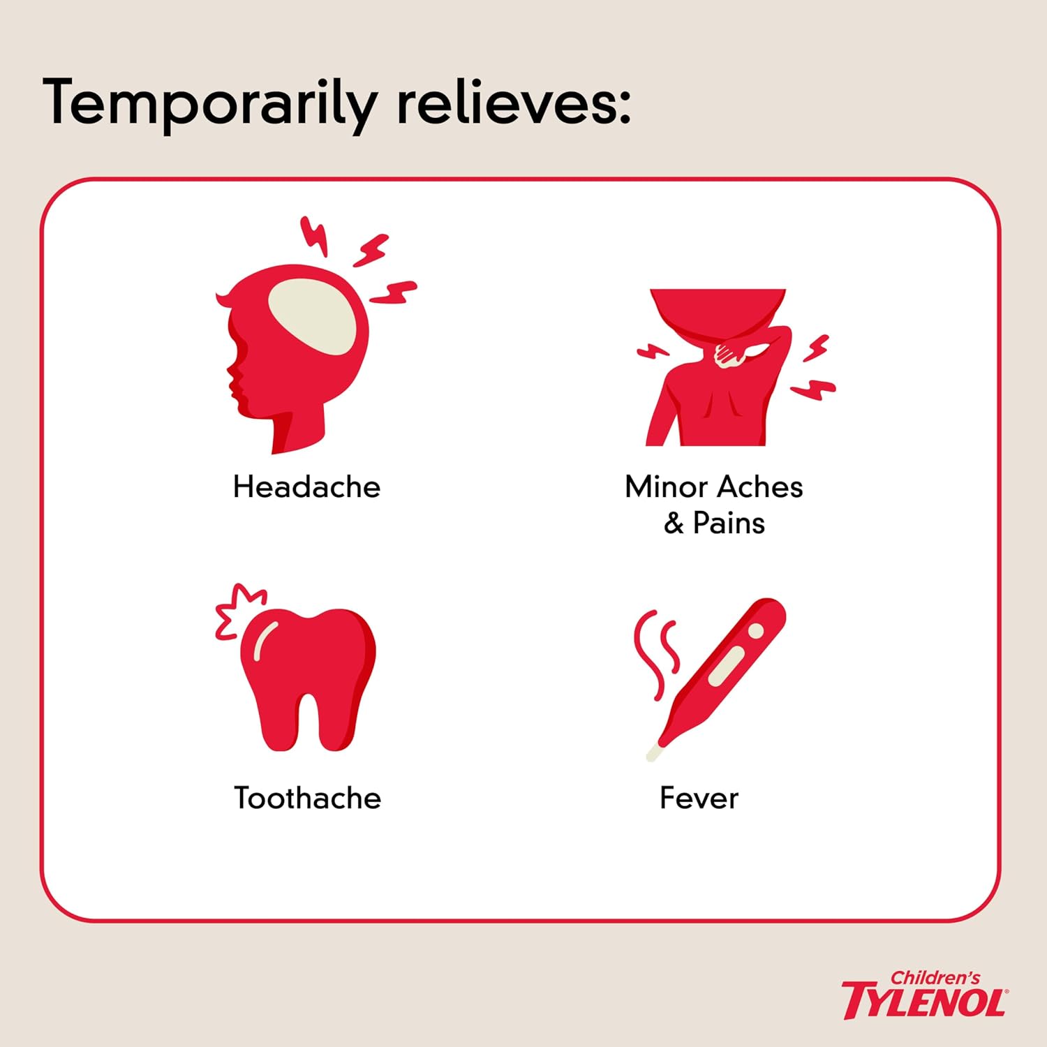 Children's Tylenol Acetaminophen Oral Suspension, Dye-Free, Apple, 8 fl. oz
