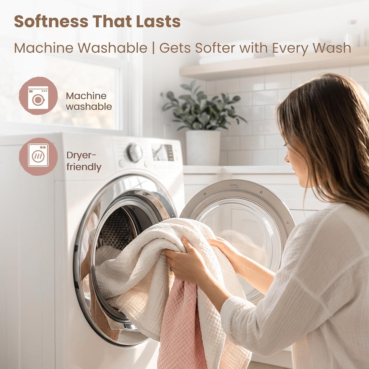 Konssy 2-Pack 100% Muslin Cotton Hooded Baby Bath Towels for Boys and Girls
